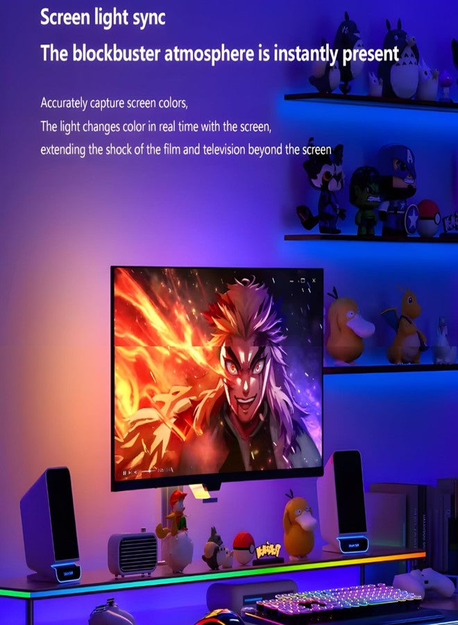 MITSUKO Phantom G1 Monitor Gaming Light RGBIC LED Backlight for Upto 40 Inch PC, Smart Ambiance Gradient Lightstrip for Monitors with Color Matching, Curved Monitors Compatible (32-40 Inch) - Image 3